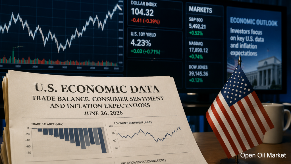 Datos macroeconómicos de EE. UU. y reportes corporativos del 26 de junio de 2026 para inversores.