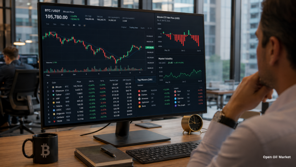 Noticias de criptomonedas, martes 9 de junio de 2026: bitcoin mantiene el mercado tras una caída, mientras los inversores evalúan salidas de ETF, stablecoins y los 10 principales activos digitales.