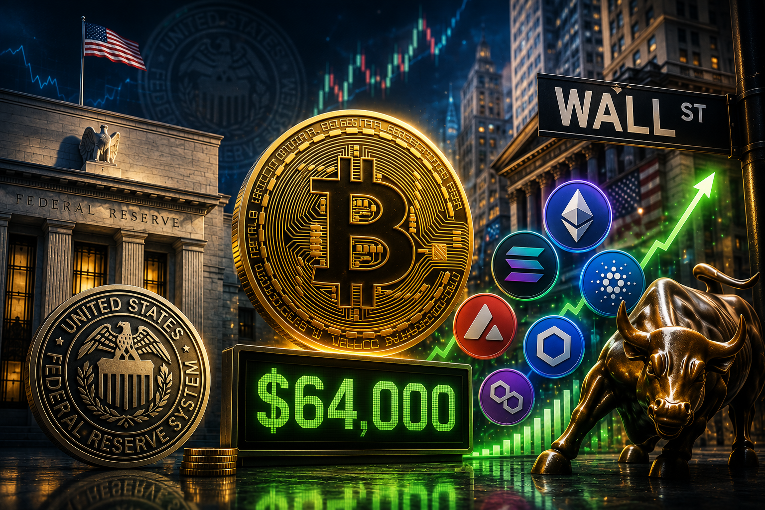 Noticias de criptomonedas, jueves 30 de julio de 2026: el mercado espera el veredicto de la Reserva Federal, bitcoin sostiene $64 000, y Wall Street se introduce en altcoins