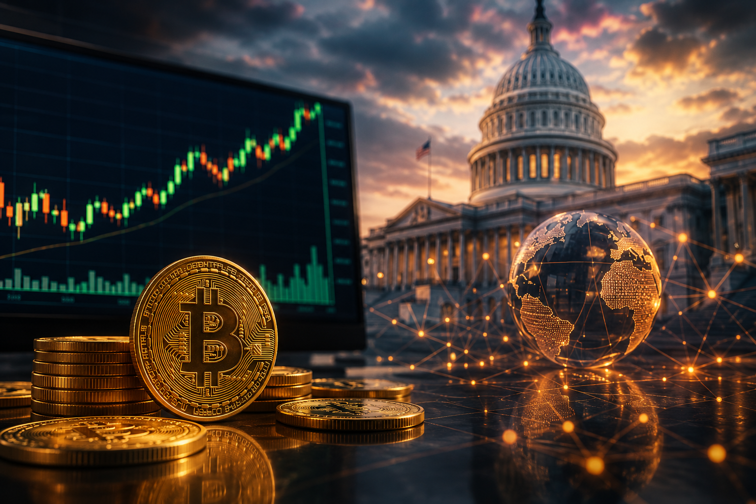 Noticias de criptomonedas: jueves, 6 de agosto de 2026 — bitcoin se consolida por encima de $64,000, el Senado de EE.UU. somete el CLARITY Act a votación decisiva.