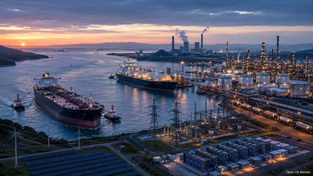 Noticias de petróleo, gas y energía 2 de junio de 2026: petrolero en estrecho estratégico, terminal de GNL, refinería, redes eléctricas, centro de datos, energías renovables y generación a carbón