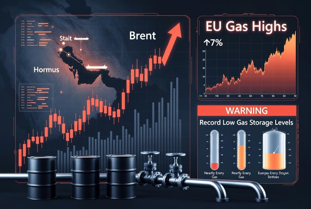 Noticias del sector energético - jueves, 30 de julio de 2026: la escalada en el estrecho de Ormuz impulsa el petróleo Brent, el gas en Europa alcanza máximos ante reservas récord de baja.