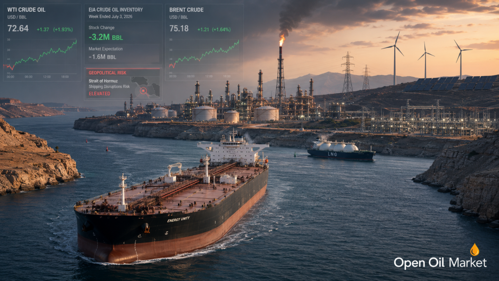 Noticias de petróleo y gas y energía - miércoles, 8 de julio de 2026: Riesgo de Ormuz, reservas de EIA y mercado de productos petroleros