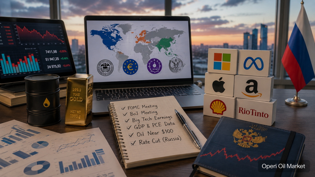 Eventos económicos e informes corporativos 26 de julio de 2026: Reserva Federal, Big Tech, petróleo