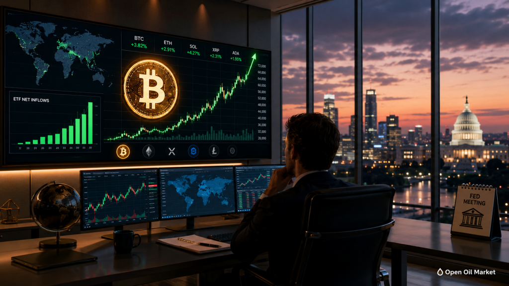 Bitcoin crece en medio de los flujos del ETF y las expectativas de la reunión de la Reserva Federal, mercado de criptomonedas global al 16 de junio de 2026