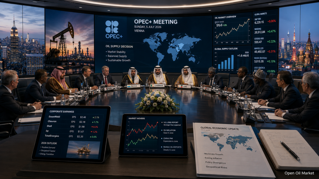 Reunión de OPEP+ y mercados globales — eventos económicos e informes corporativos 5 de julio de 2026
