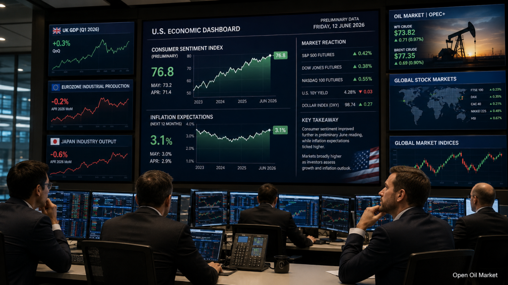 Calendario del inversor: índice de confianza del consumidor de EE.UU., expectativas de inflación, informe OPEC y mercados bursátiles mundiales 12 de junio 2026
